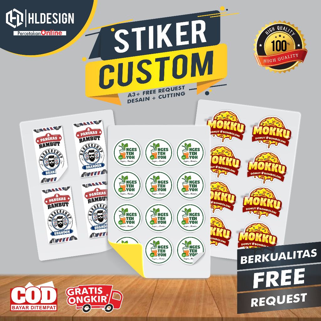 STIKER CUSTOM / STIKER LABEL / STIKER SOUVERNIR/LABEL PRODUK/STIKER CUTTING ( FREE REQUEST DESAIN )