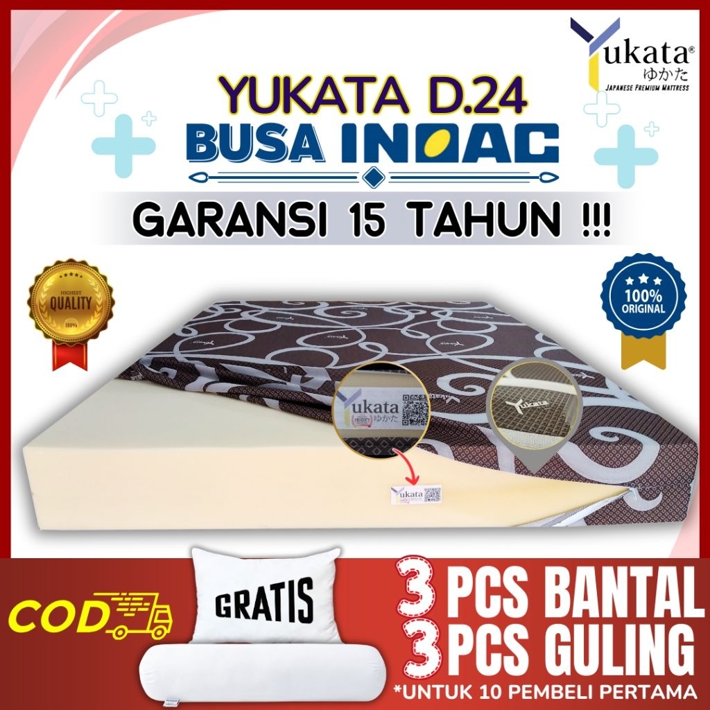 [BUSA INOAC ASLI] Kasur Busa INOAC YUKATA D24 Asli ORIGINAL. Garansi 15 Tahun Distributor Resmi
