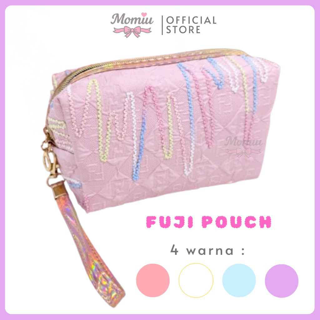MOMIU FUJI Pouch Makeup Tas Kosmetik Travel Premium Serbaguna Aesthetic Korea Pensil Case Pastel