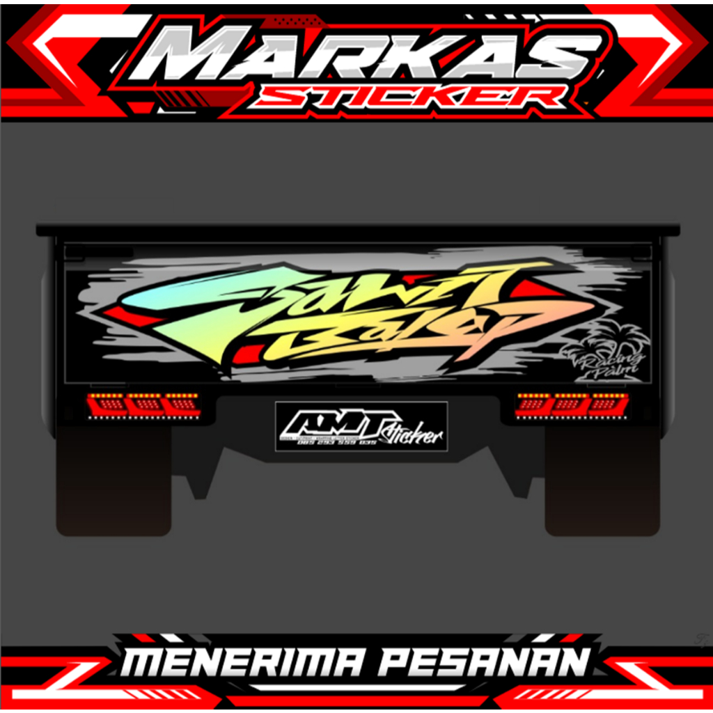 Stiker Cutting Hologram + Dasaran Decal Printing - Variasi Bak Belakang Pick Up L300/ All Type - Des