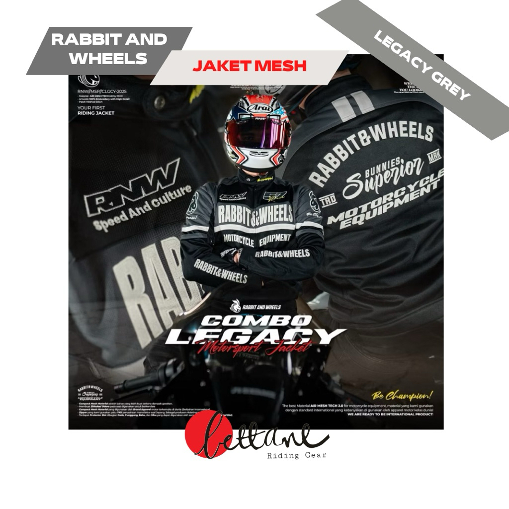 RABBIT AND WHEELS LEGACY GREY Motorsport Jacket - RABBIT AND WHEELS