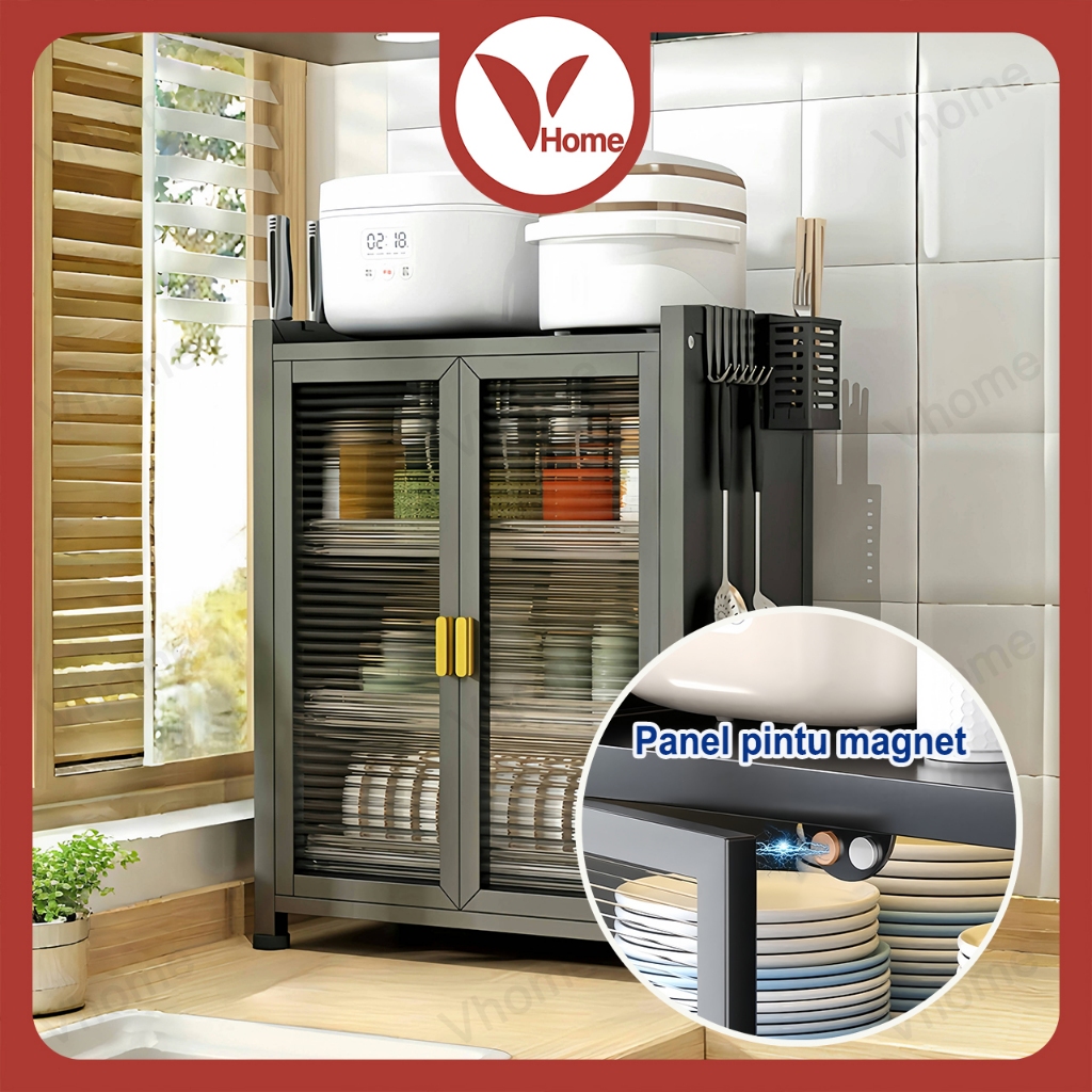 Vhome Rak Piring Tertutup Rak Cuci Piring Rak Piring Stainless Pengering Piring Stainless Rak Dapur 