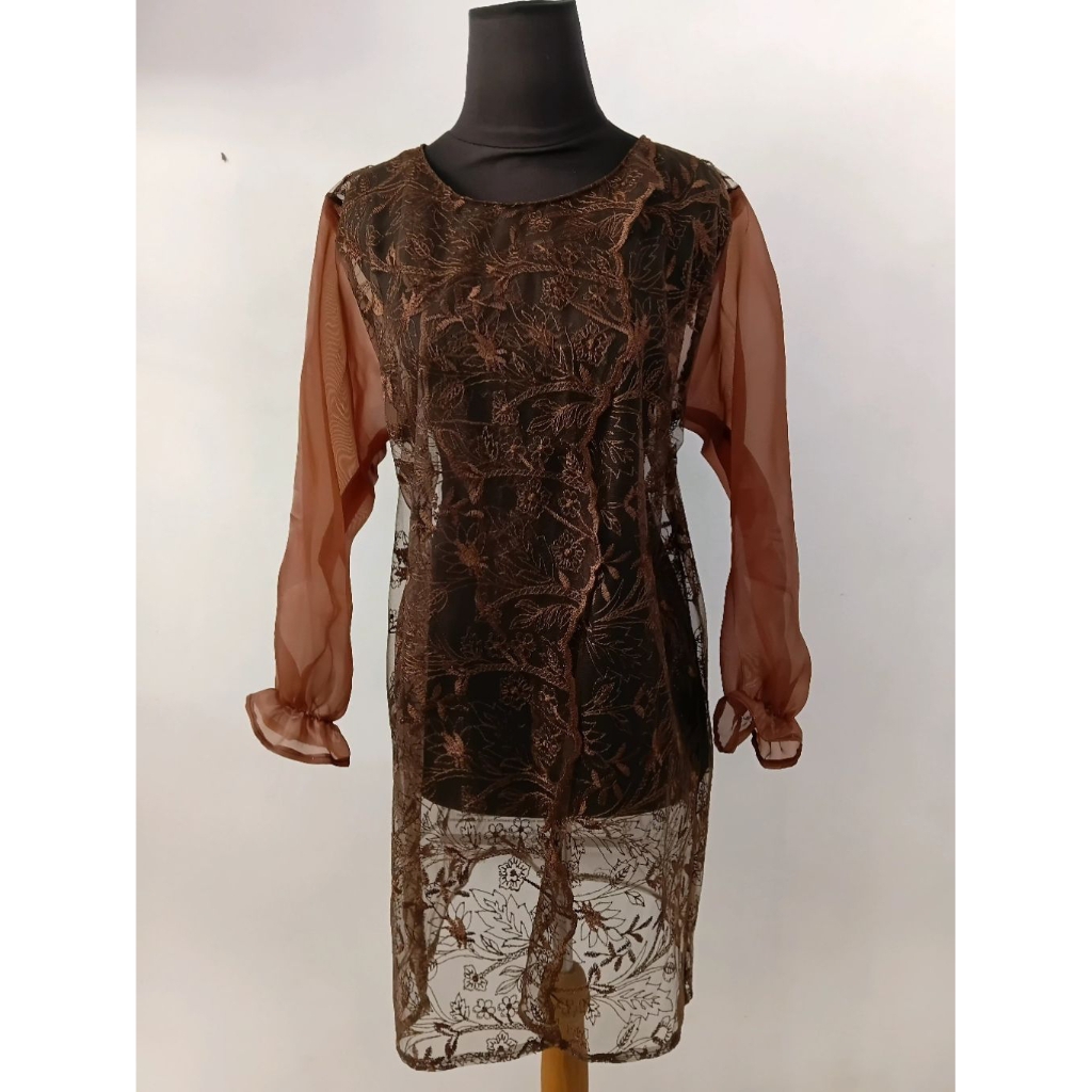 Outer Brokat Kebaya Brokat Wanita Lengan Panjang