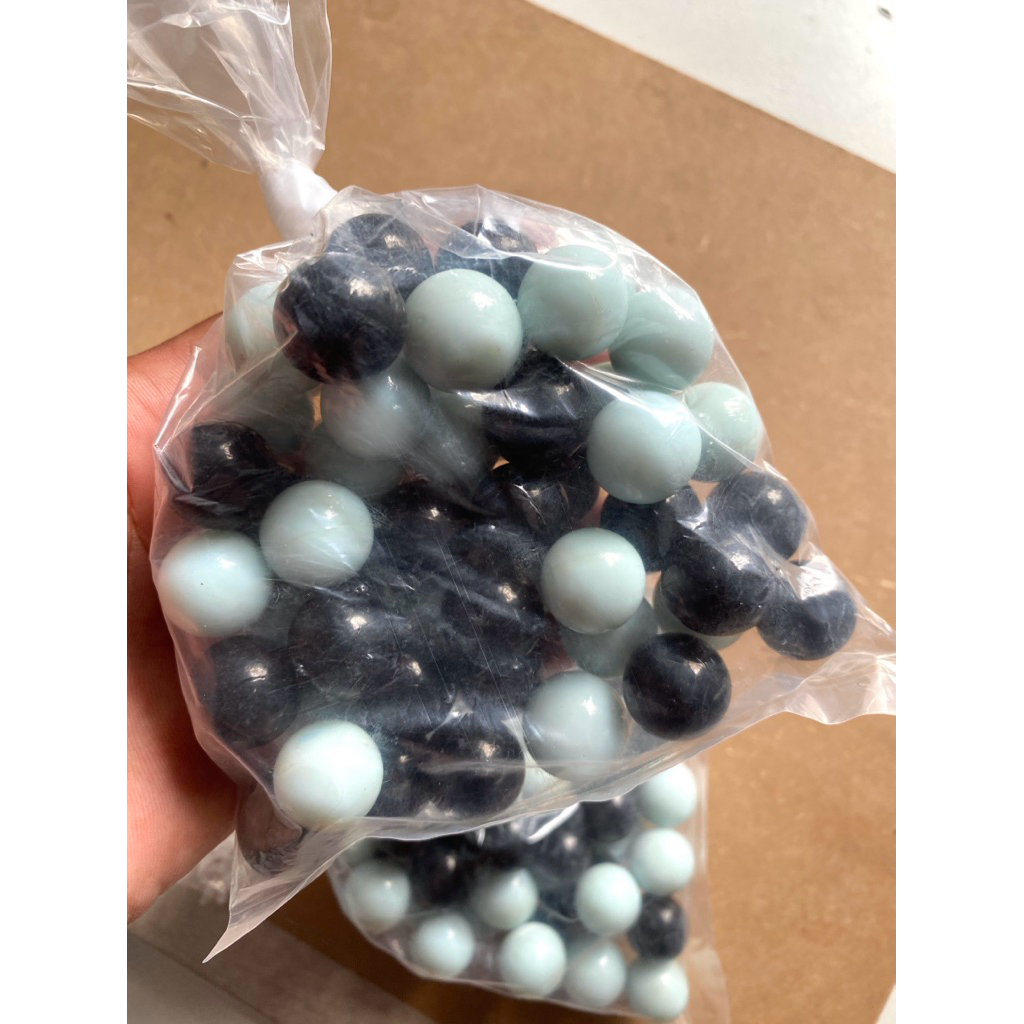 50Pc Kelereng Gundu Hitam Putih