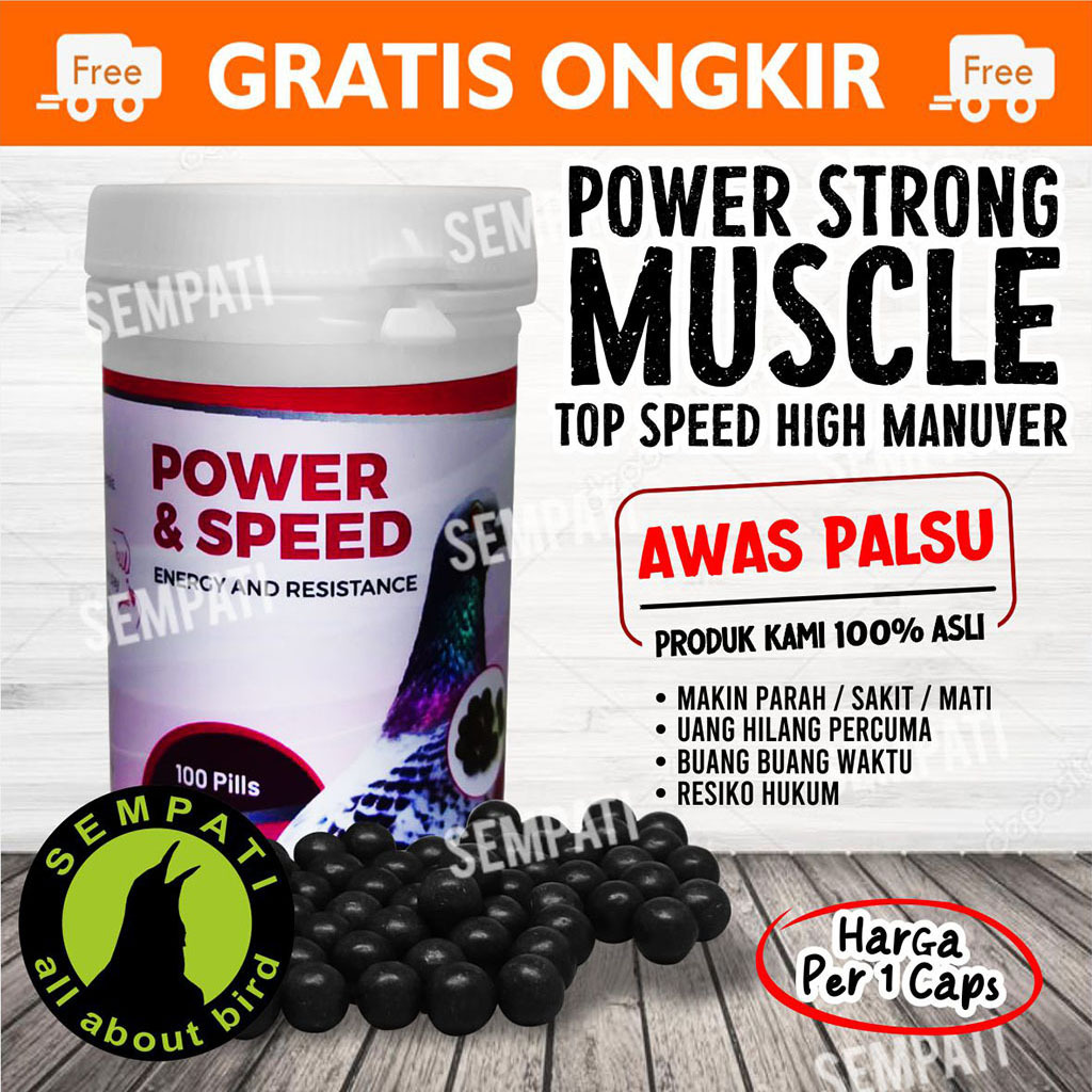 SEMPATI Jamu Pil Doping Merpati Power & Speed Energy And Resistance 100 Pil Vitamin Burung Merpati L