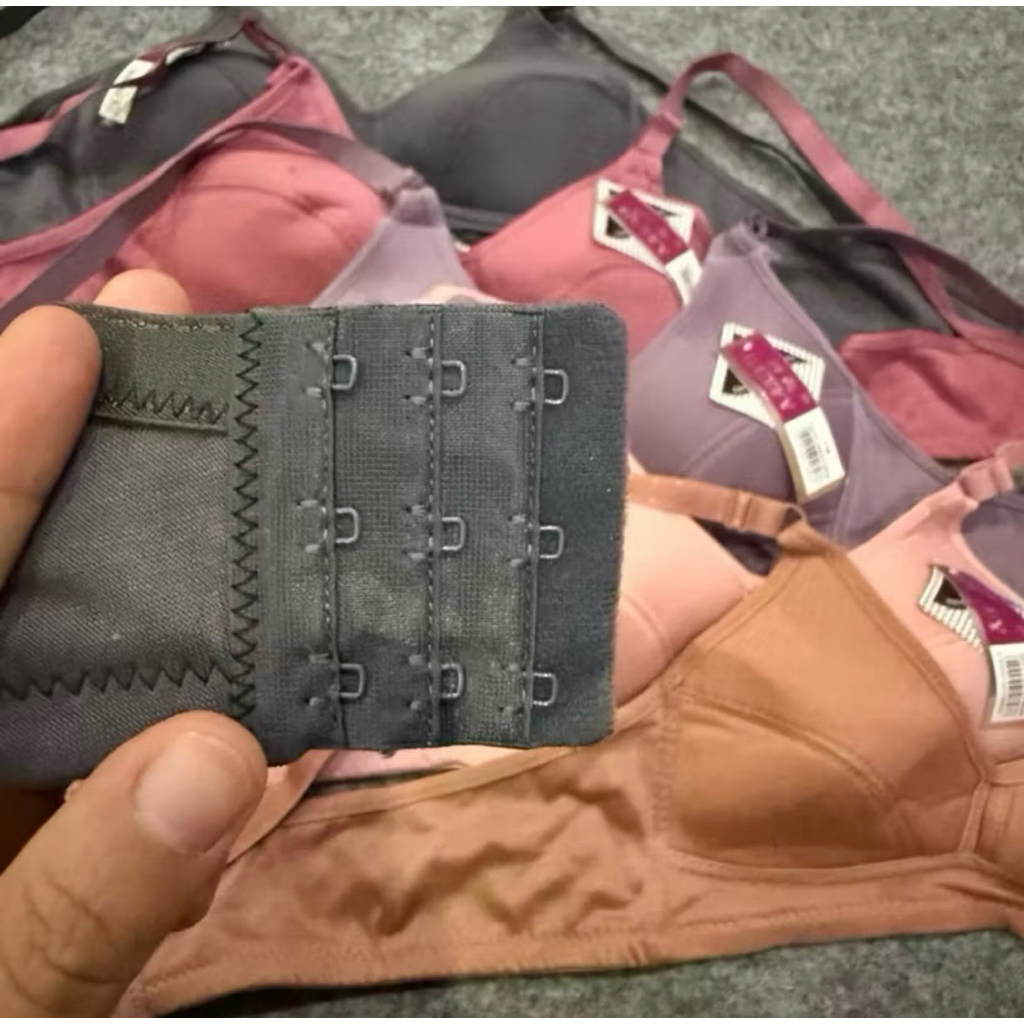 3pcs BH KAIT 3 bra dewasa bh JUMBO tanpa busa tanpa kawat | bh termurah untuk ibu nenek |BH KAIT 3