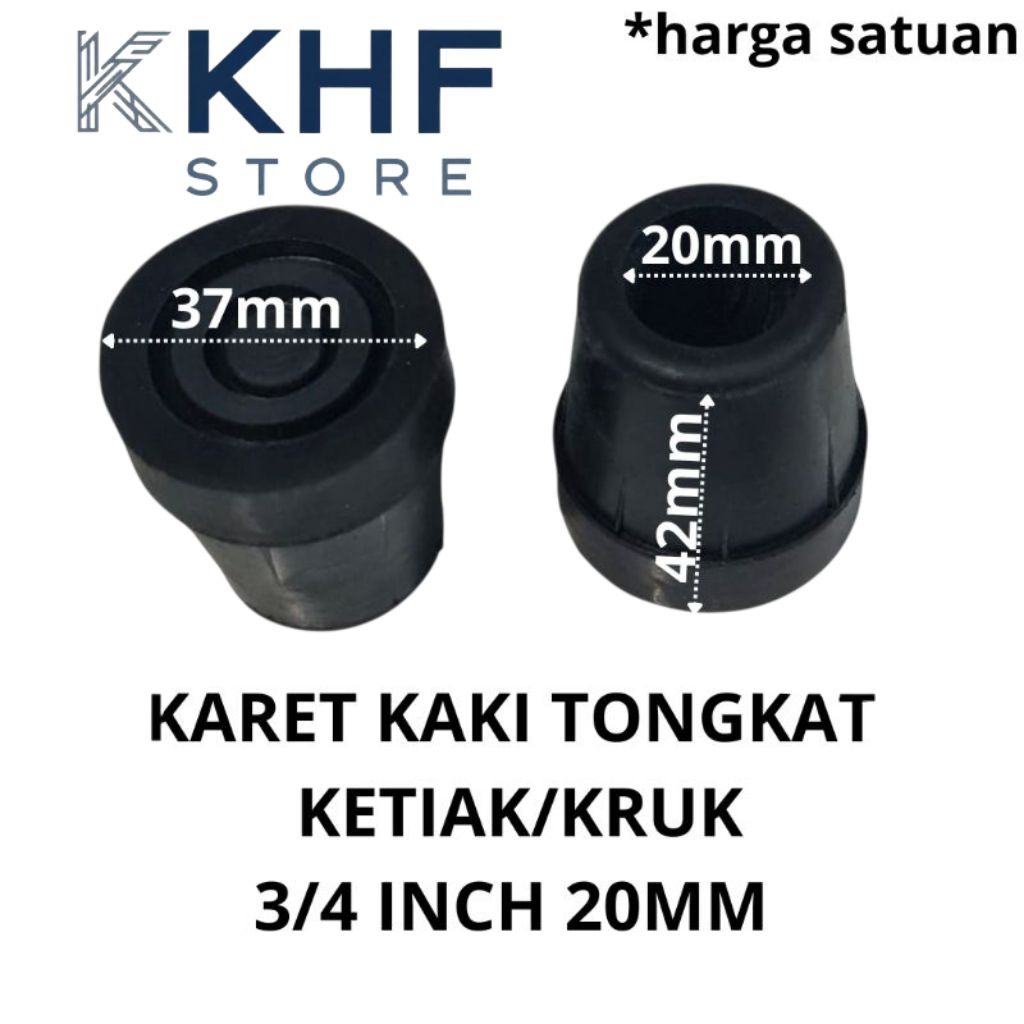 karet kaki tongkat 3/4 20mm/karet kaki tongkat kruk/ketiak