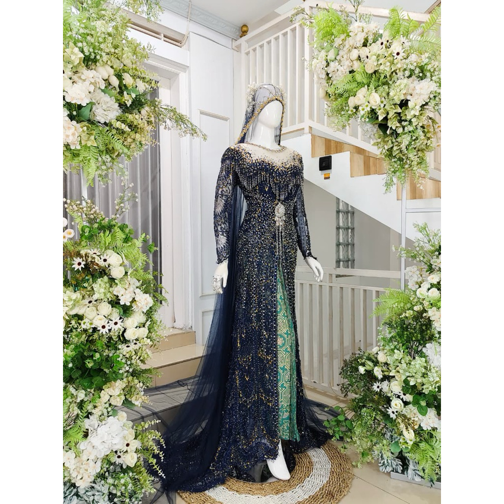 KEBAYA AKAD EKOR NEW MODEL /BAJU PENGANTIN FULL PAYET /KEBAYA WEDDING DRESS PREMIUM /GAUN PENGANTIN 