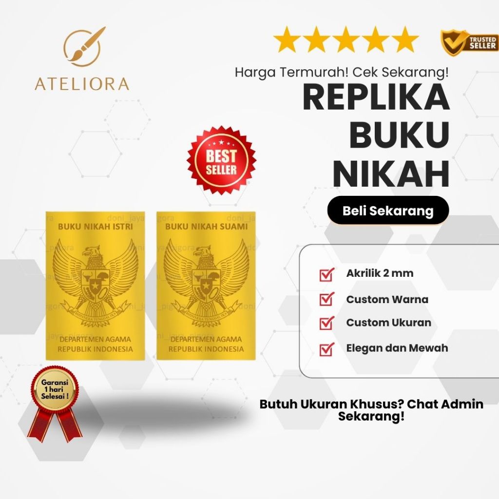 Replika Buku Nikah/ Buku Nikah Akrilik Mahar