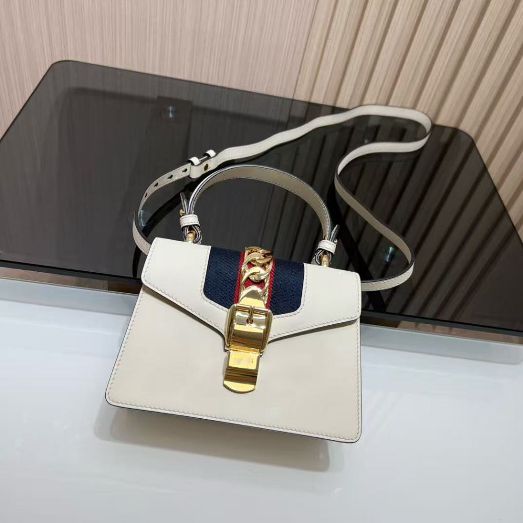 Preorder – Shoulder Bag Wanita Kulit Asli Putih GC Slyvie Leather Bag Tas Selempang Fashion Wanita P
