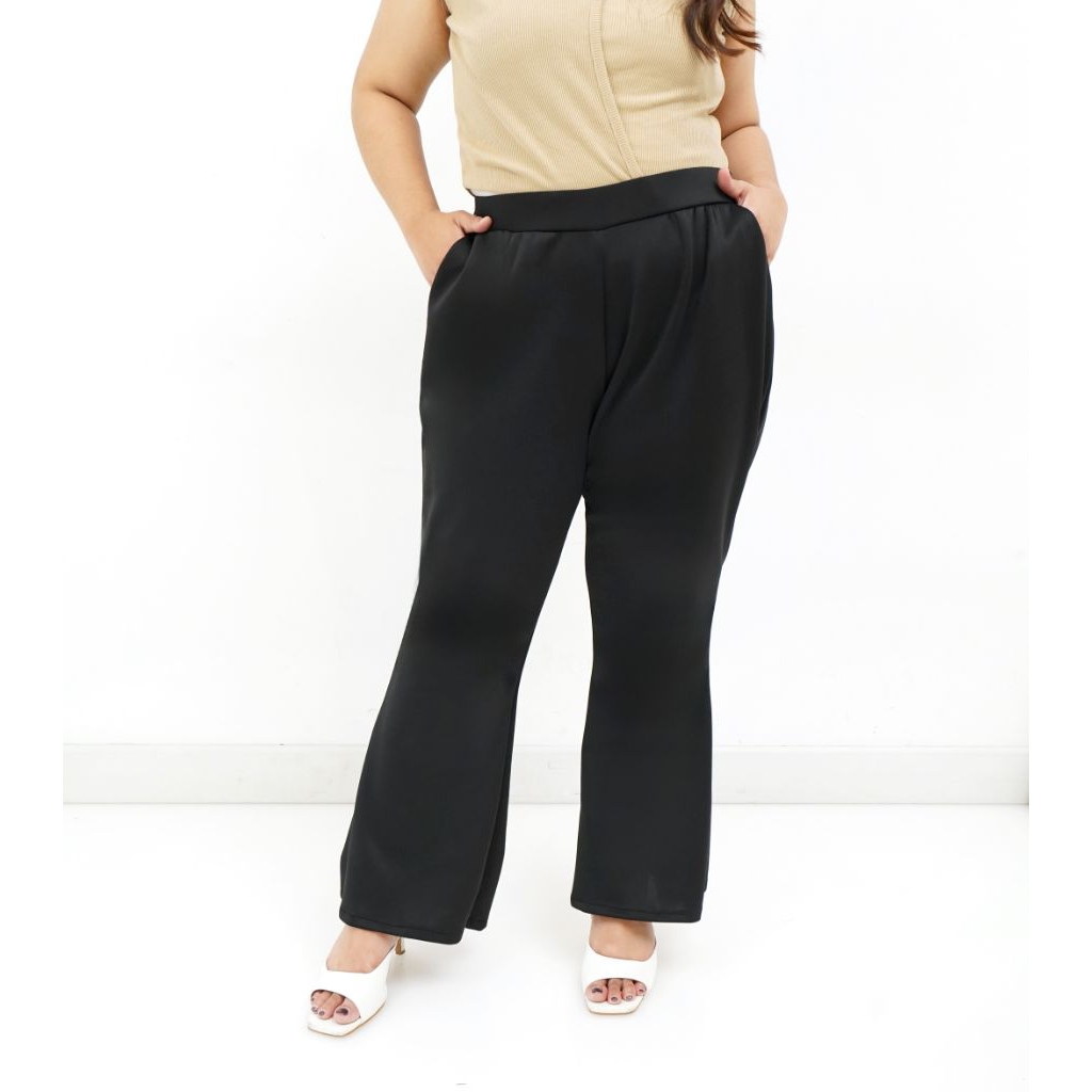 Flared Pants Celana Cutbray Scuba Jumbo Big Size Premium