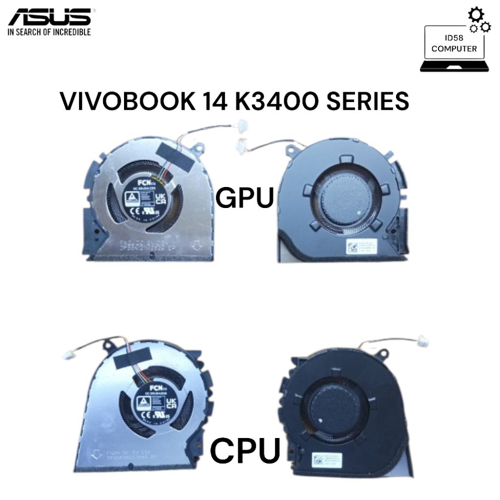 FAN KIPAS PROCESSOR ASUS VIVOBOOK PRO 14 OLED K3400 K3400P GPU CPU INTERNAL FULLSET