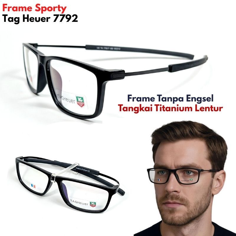 Frame Kacamata Pria | Frame Kaca mata Tag Heuer | Model Sporty Tag Heuer TH7792