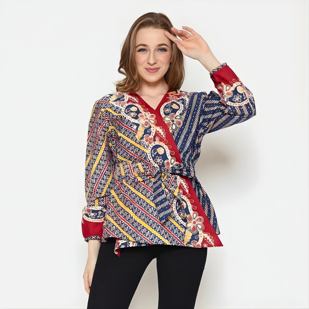 Batik Tulis Wanita | Batik Modern Wanita | Batik Premium Wanita | Almajiwa - Indah Biru Merah