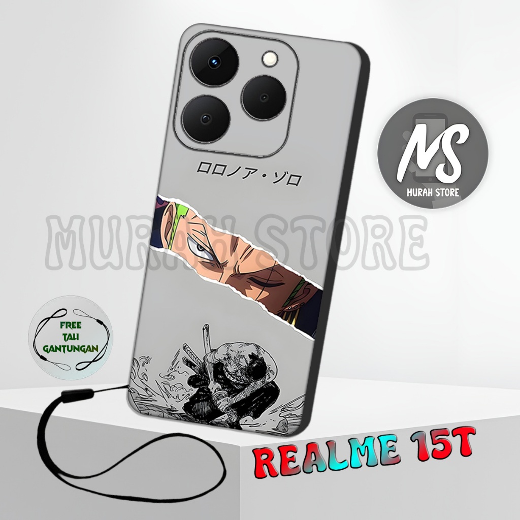 MS4/ Softcase Karet REALME 15T + TALI GANTUNGAN HP Anime / Motif / Case REALME 15T / Silikon REALME 