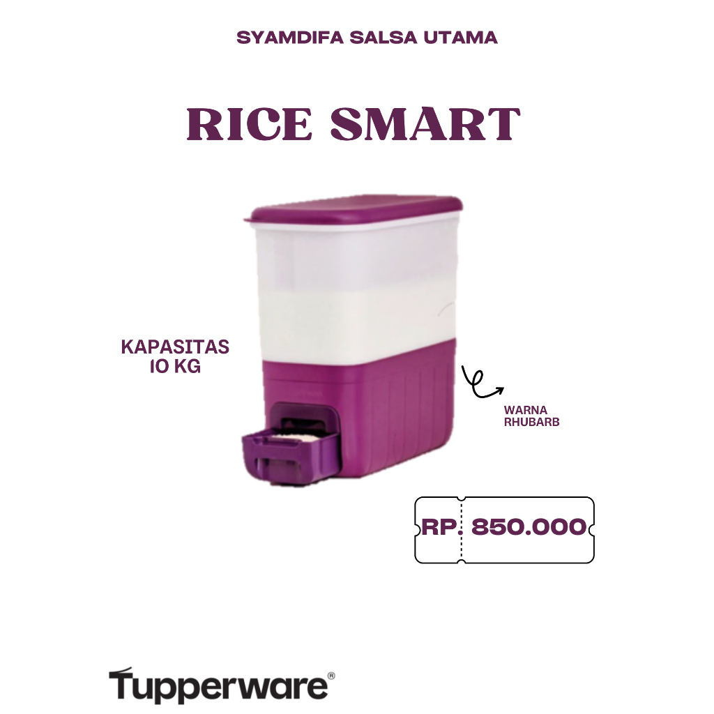 Tupperware Ori - Rice Smart 10 KG // tempat penyimpanan beras