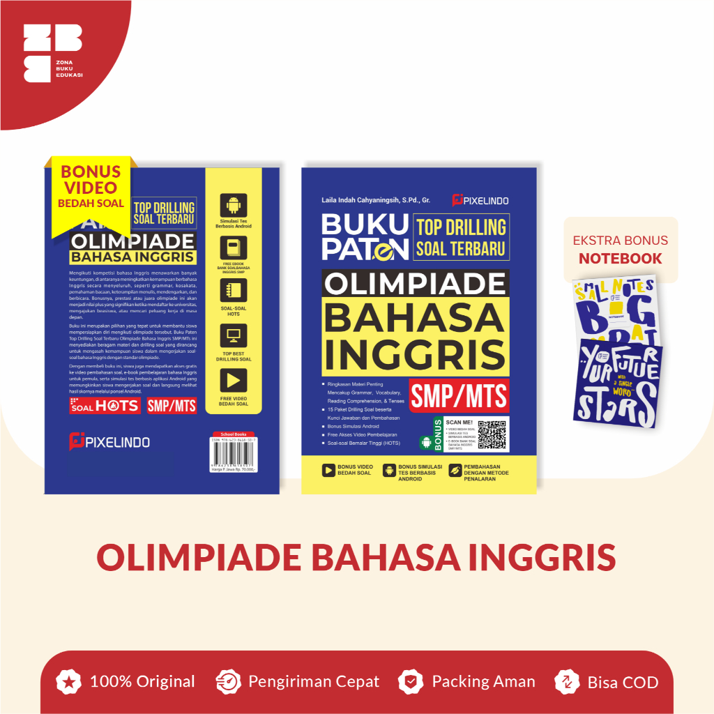 BUKU LATIHAN SOAL OLIMPIADE BAHASA INGGRIS SMP/MTS - BANK SOAL SESUAI KISI KISI RESMI + PEMBAHASAN