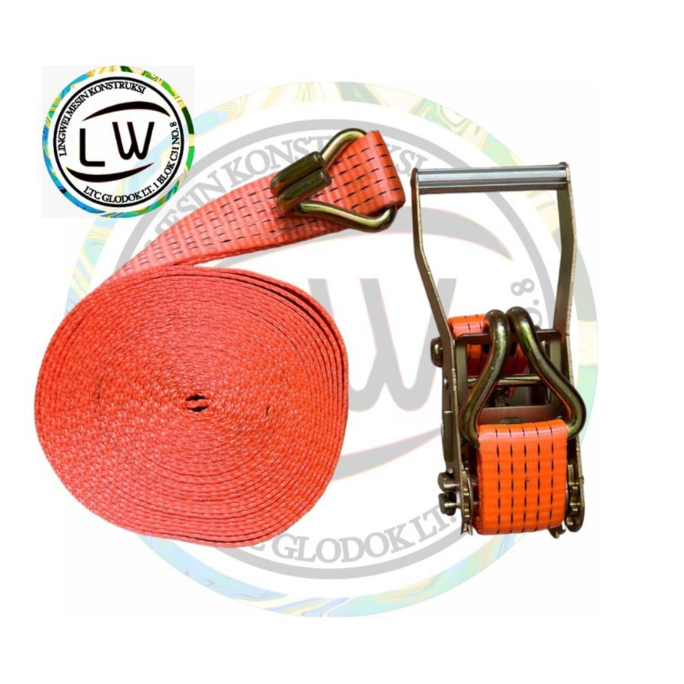 RATCHET TIE DOWN CARGO LASHING BELT 5 TON 12 METER / PENGIKAT BARANG 5 TON 12 METER