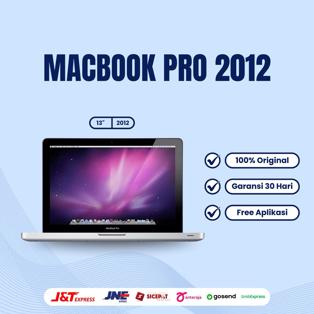 Macbook Pro Mid 2012 (13 Inch) Intel Core i5 || Ram 4gb, 8gb, 16gb / Ssd 128gb, 256gb, 512gb Second 