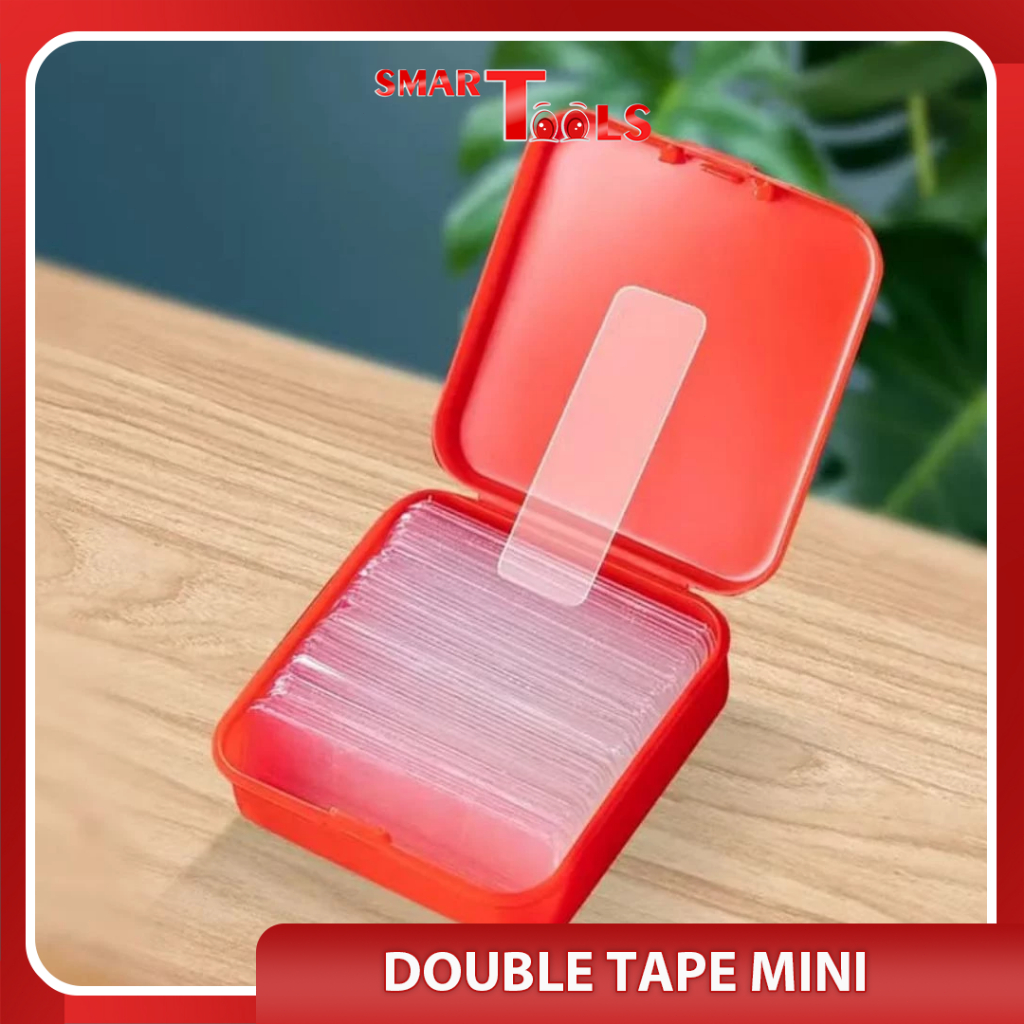 SmartTools - APEN Double Tape Mini 1box isi 60pcs Transparan Portable Tahan Air Barang Unik