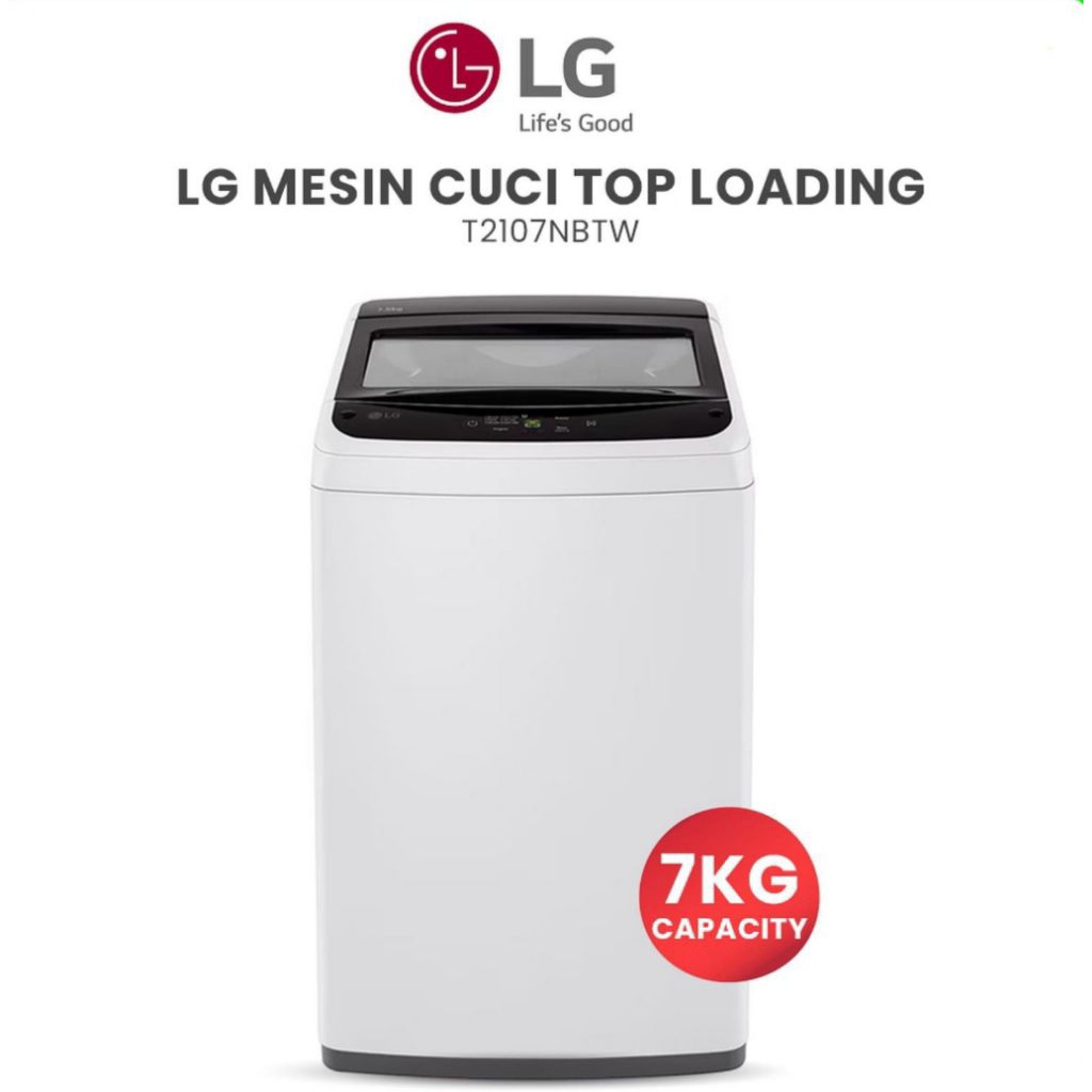 Mesin Cuci 1 Tabung 7 Kg LG T2107NBTW mesin cuci 7kg Top Loading LG T2107 NBTW