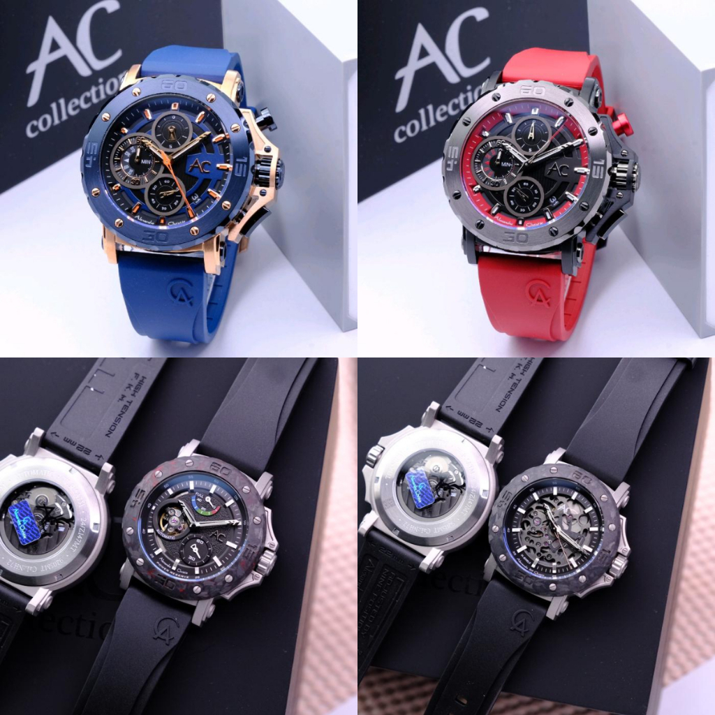Jam Tangan Alexandre Christie Pria AC 9205 AC9205 Rubber Original Garansi Resmi