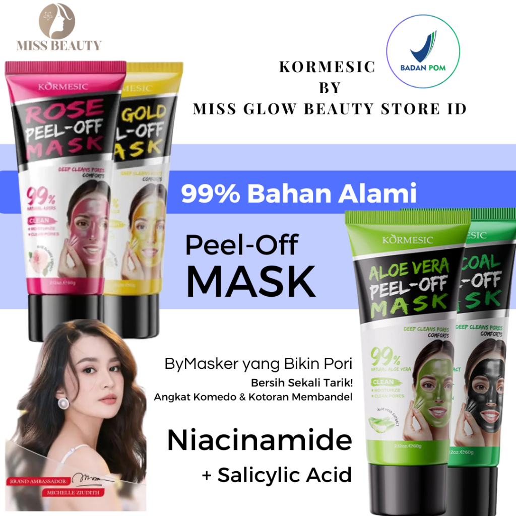 Kormesic Masker Komedo Peel Off Mask Untuk Komedo Ampuh Kulit Halus Dan Bersih