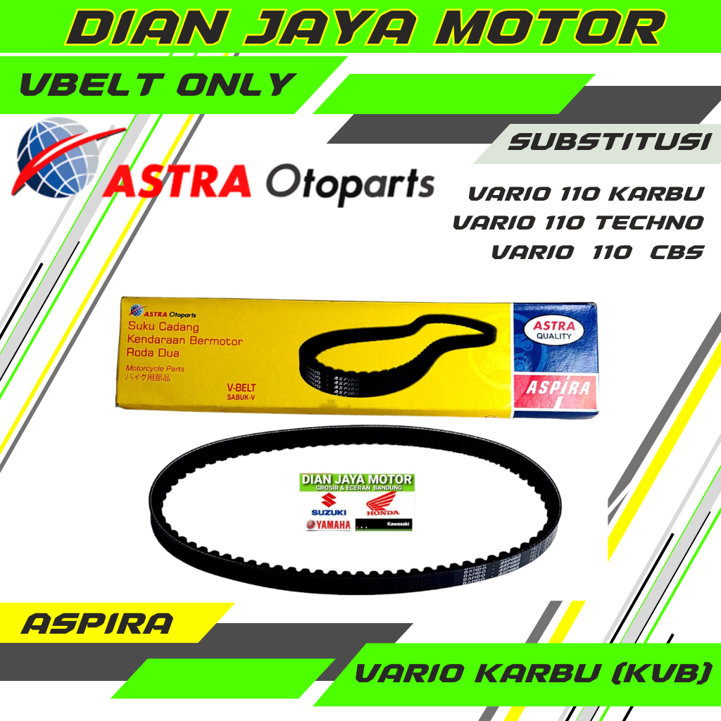 ( Aspira ) Panbel only KVB Vario Karbu 110 Bario cbs Vario techno Bando ori  Aspira FANBELT VARIO CB