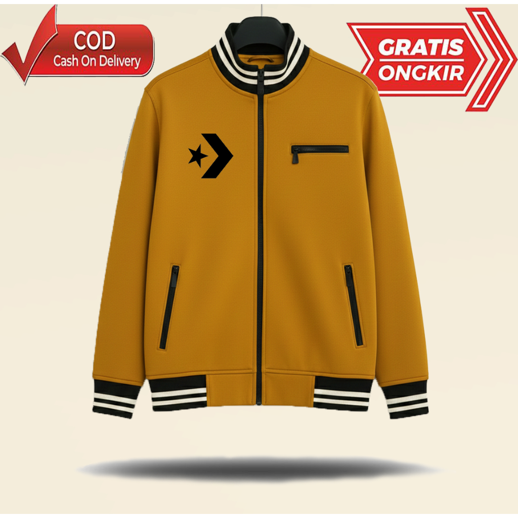 Jaket Sweater Tracktop / Jaket Gaul Pria Wanita Dewasa Tebal dan Hangat