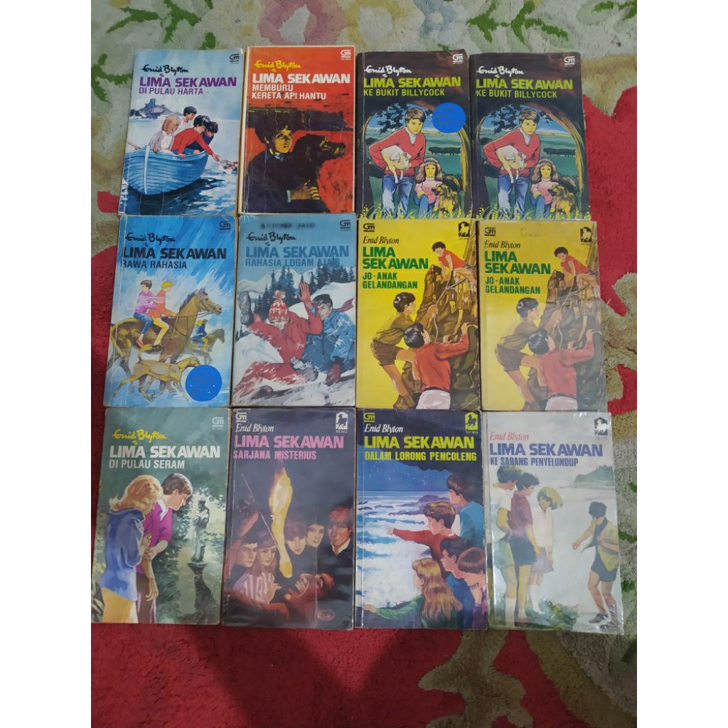 Novel Lima Sekawan Enid Blyton langka cetakan th 80an kondisi bagus koleksi pribadi