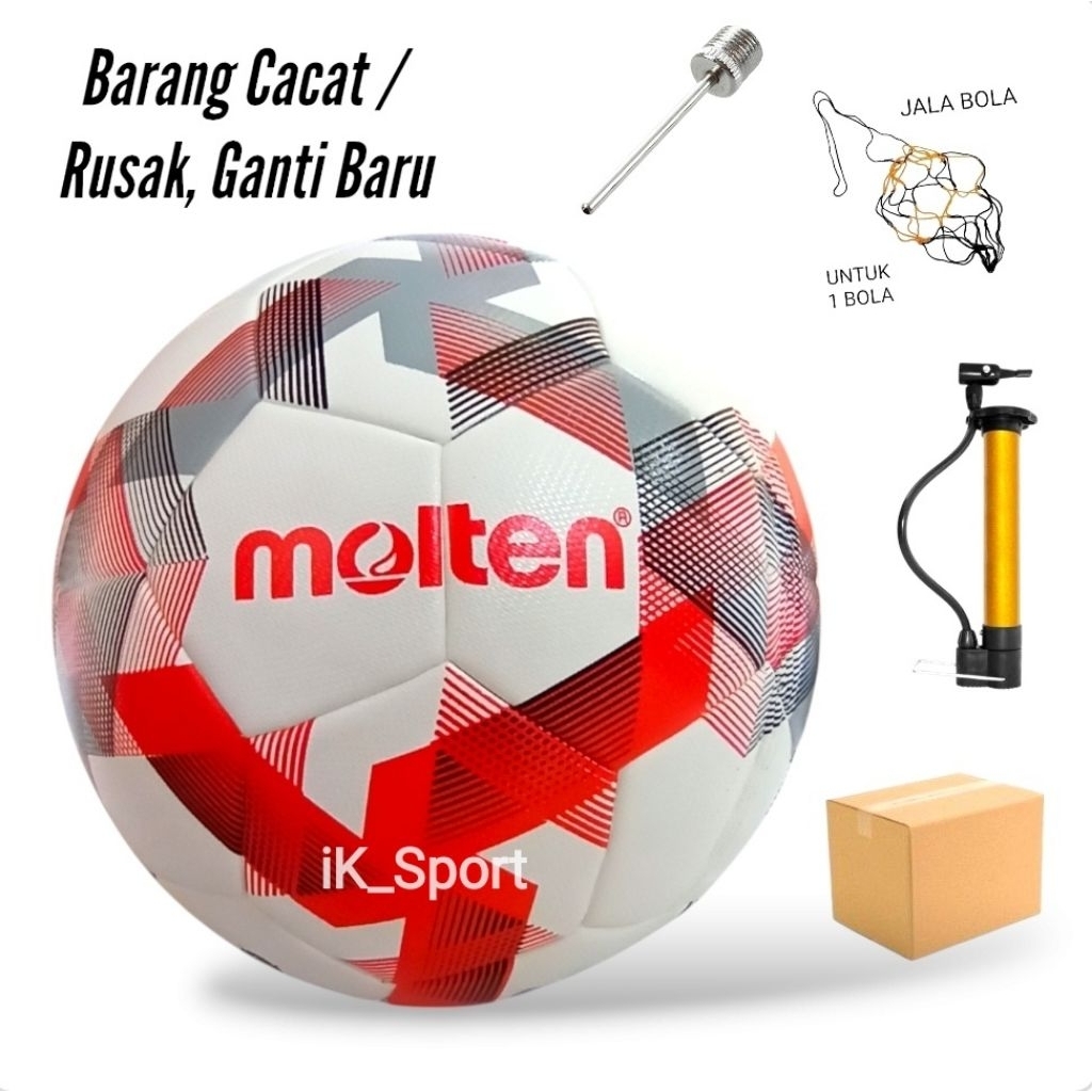 Bola Sepak MOLTEN FG Original Size 5 Free Pompa . Bola Kaki No 5 . Bola Original