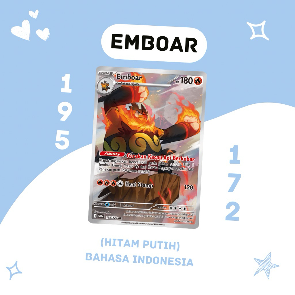 Emboar AR SV11S 195/172 Pokemon TCG Indonesia
