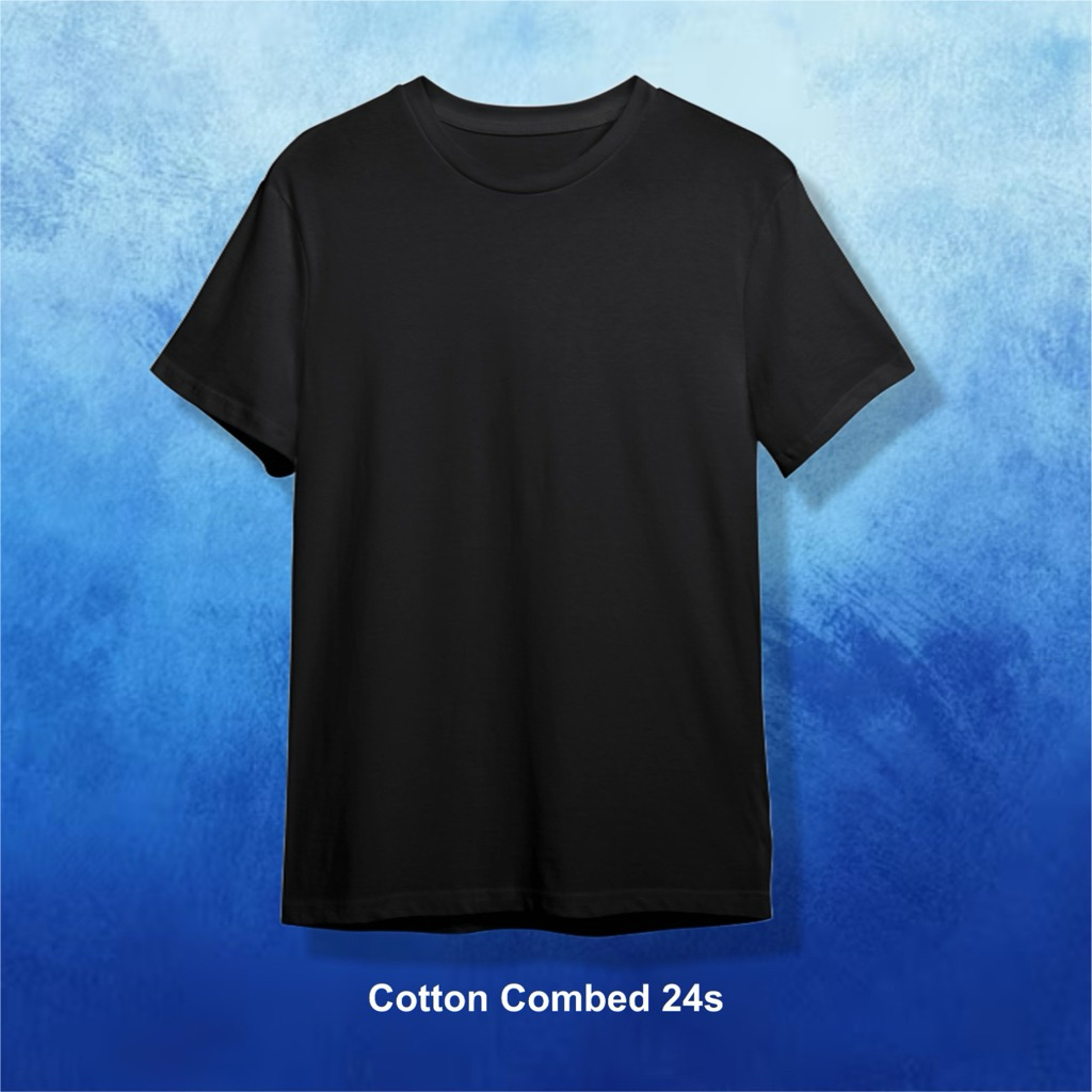 Kaos polos hitam catton combed 24s
