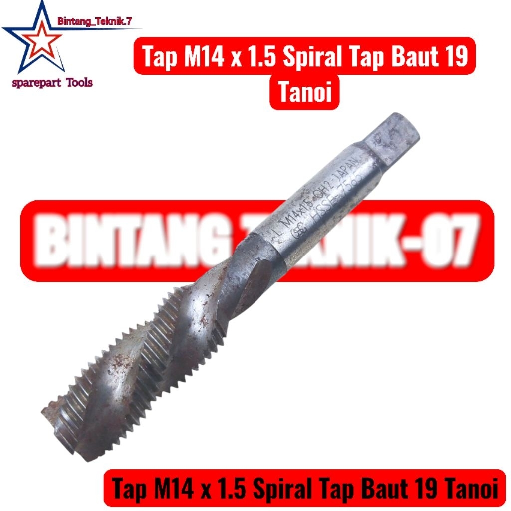 tap mesin hand tap m14x1.5 spiral kiri osg