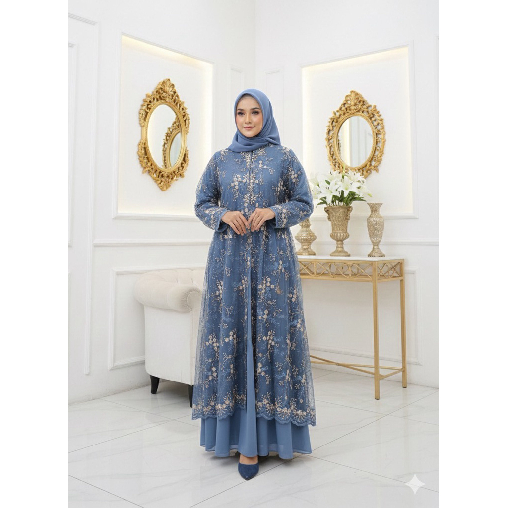 RAISA dress outer set iner // gamis outer kombinasi/Gamis wanita muslim