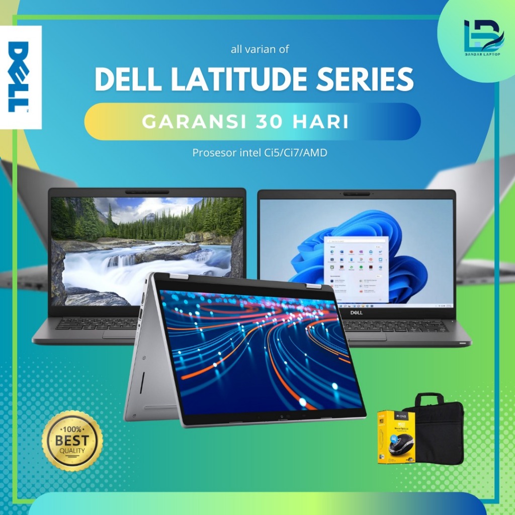 Laptop Dell Latitude Core i3/ Core i5/ Core i7 RAM 8GB/16GB SSD 256GB/512GB Mulus Bergaransi