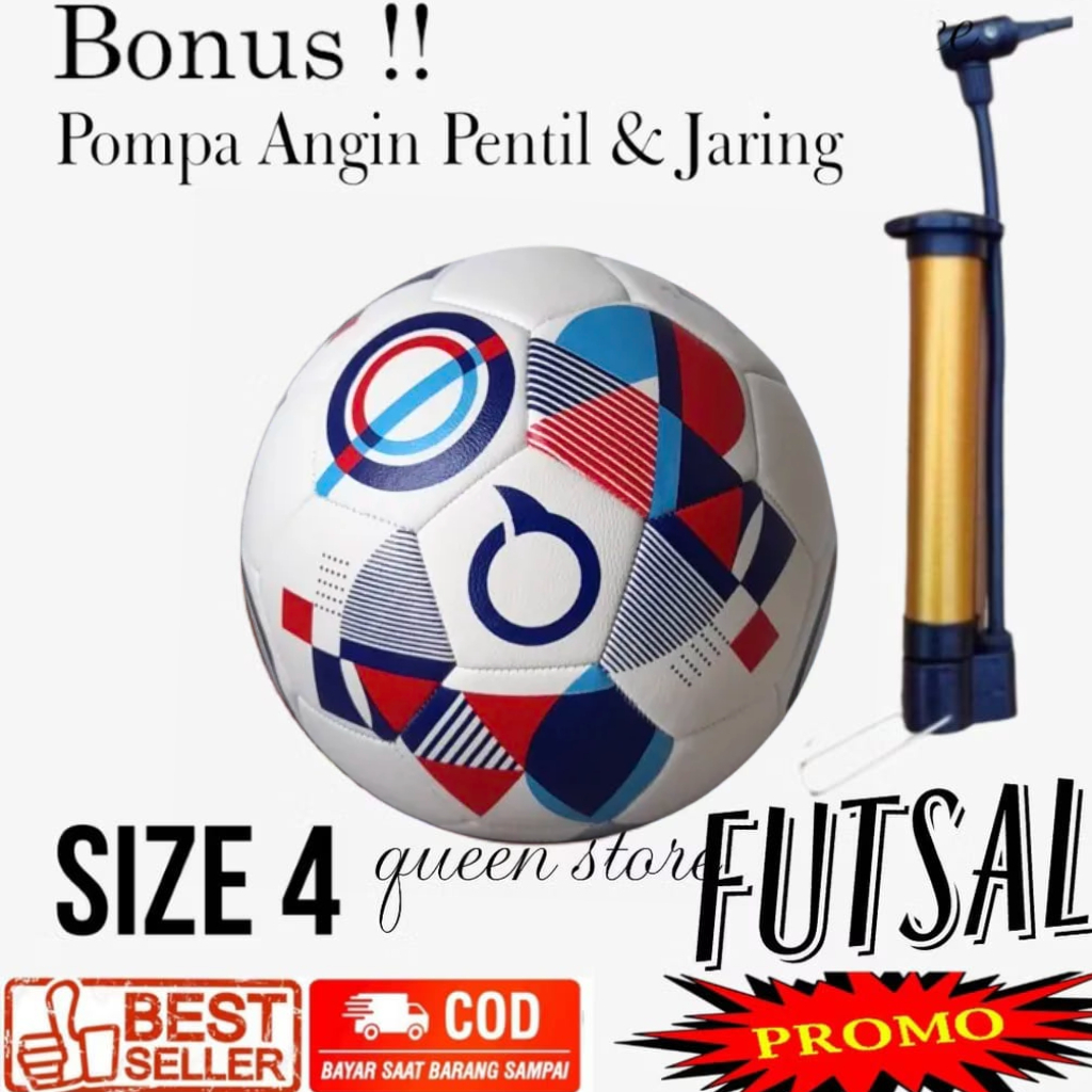 Bola Futsal Ortuseight Size 4 Bonus Pompa Pentil dan Jaring