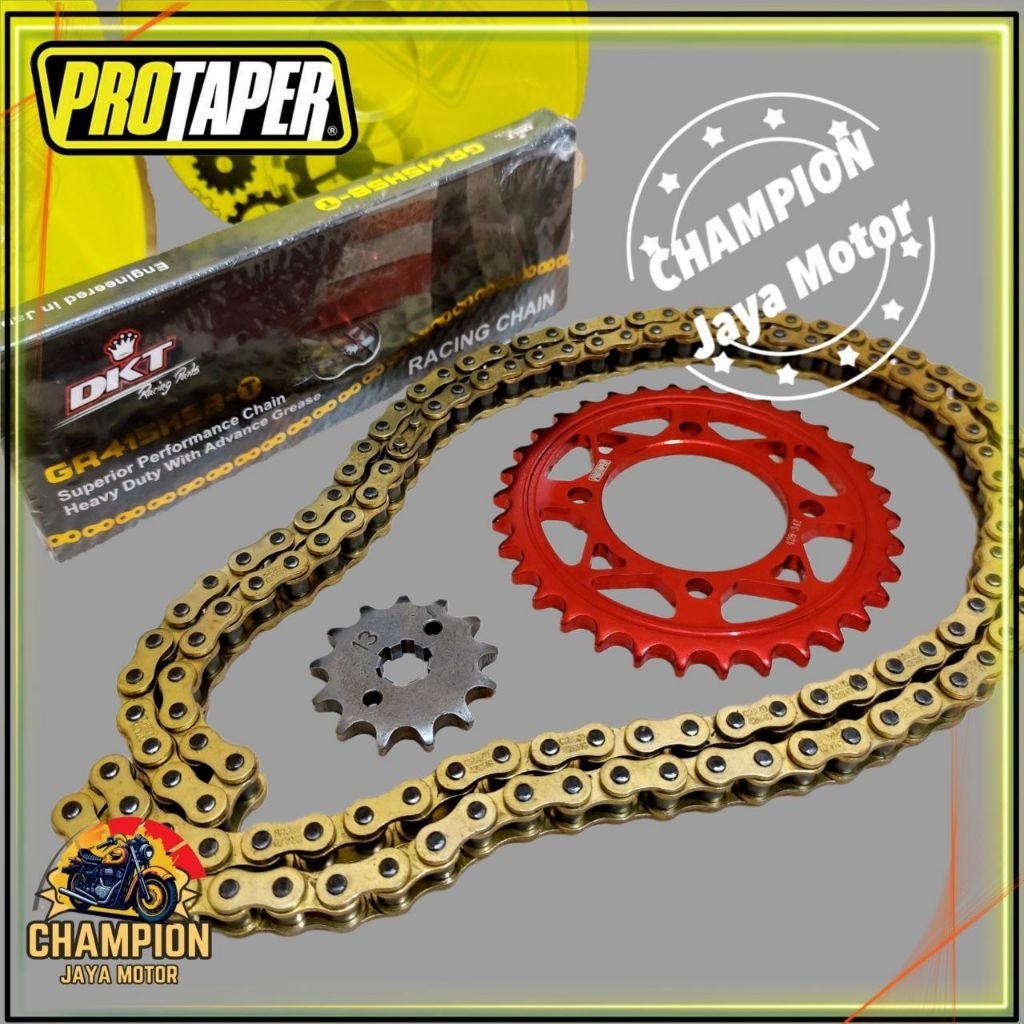 GIR GEAR SET PROTAPER 428 RX KING JUPITER Z VEGA OLD NEW F1ZR YAMAHA ALFA RX Z GIR WARNA MERAH RANTA