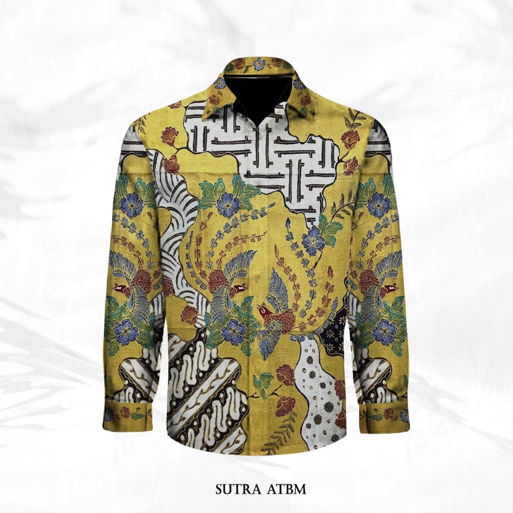Kain sutra atbm Batik Tulis Pola kemeja pria /wanita lengan panjang batik tulis halus bertekstur ten