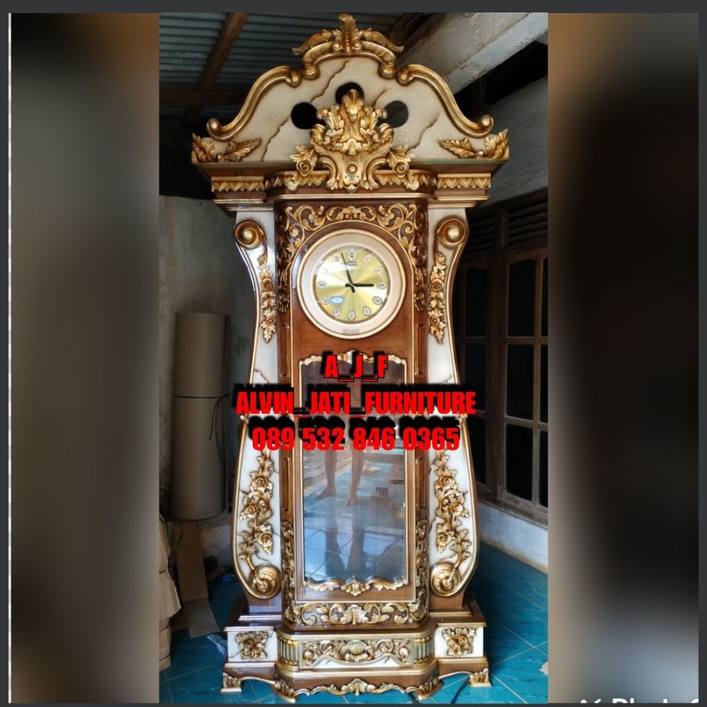 Jam hias/jam dinding/jam biola/jam sudut/jam kayu jati/jam ukir