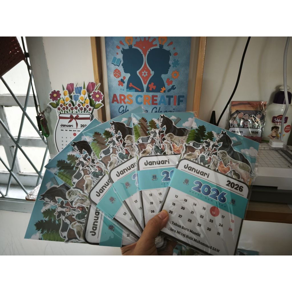 kalender 3D tema hewan peternakan