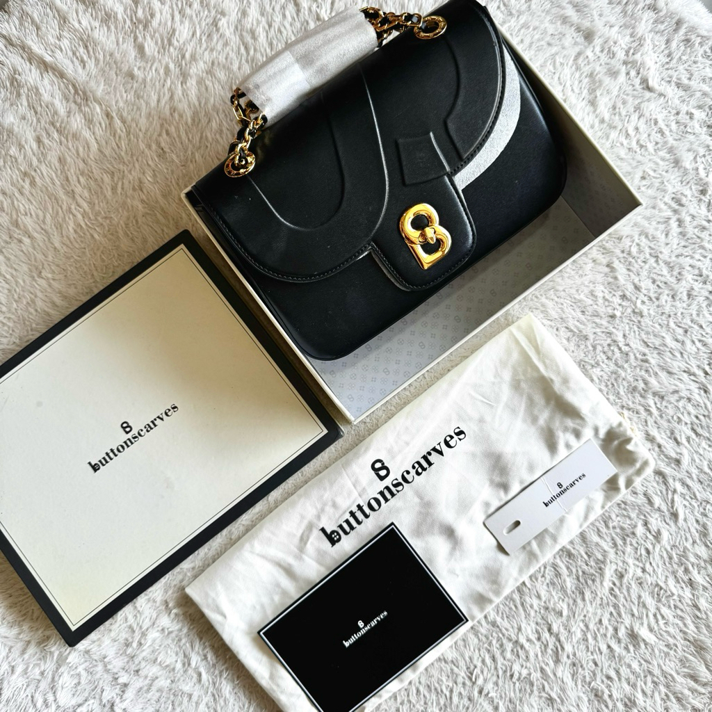 SPLIT PAYMENT Preloved Alma Chain Bag Medium Black by Buttonscarves