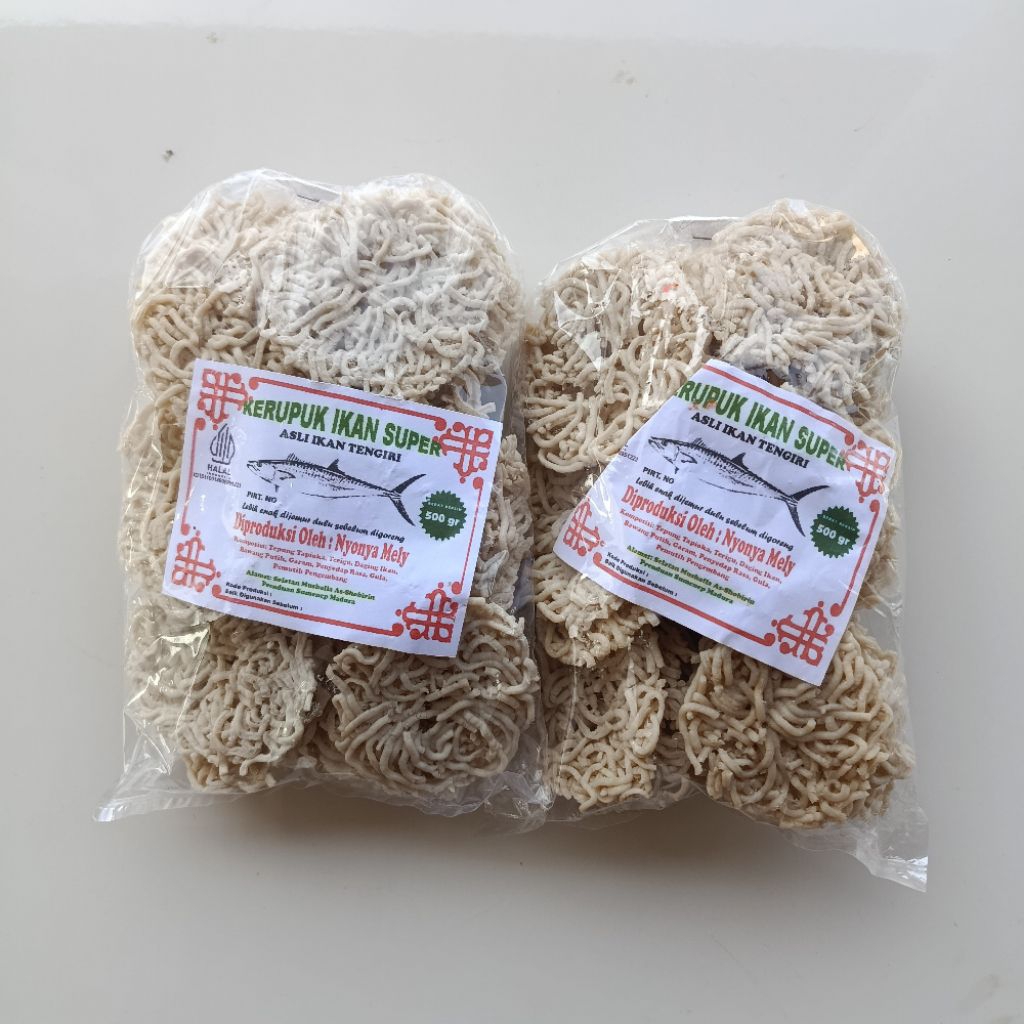 kerupuk ikan tengiri kerupuk prenduen super asli ikan tengiri berat bersih 500 gr