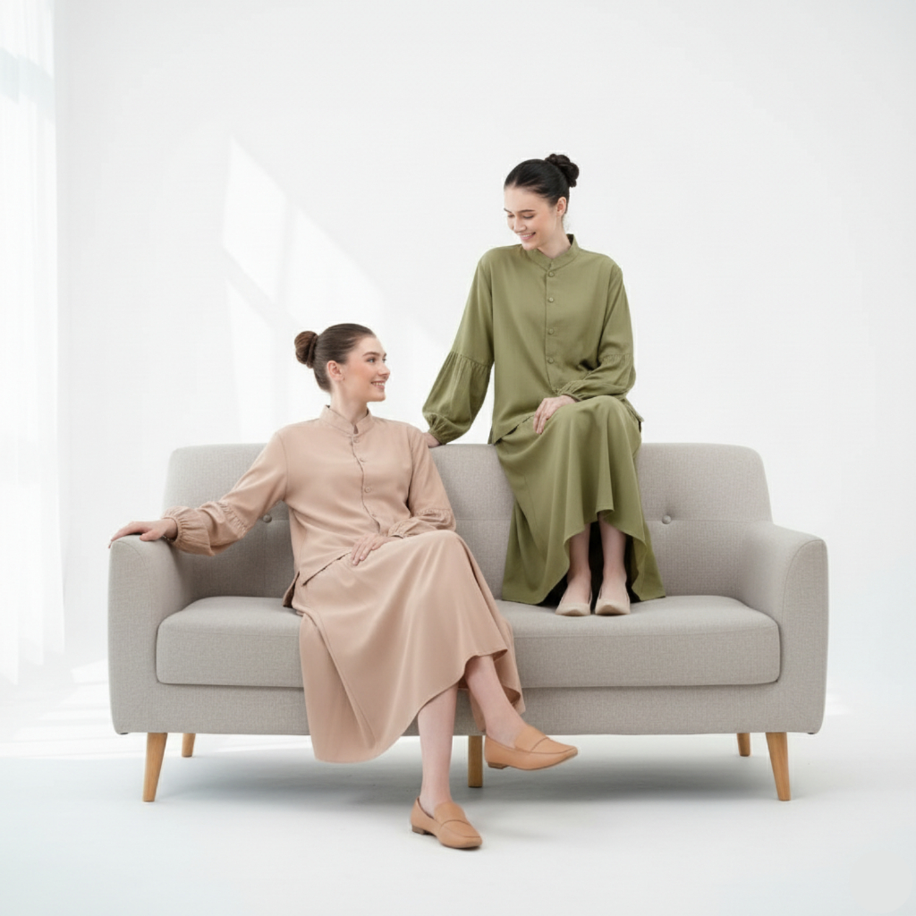 EffortlessYRM Desert Linen Set | Setelan Busui One Set Busui Setelan Wanita One Set Wanita Baju Sete