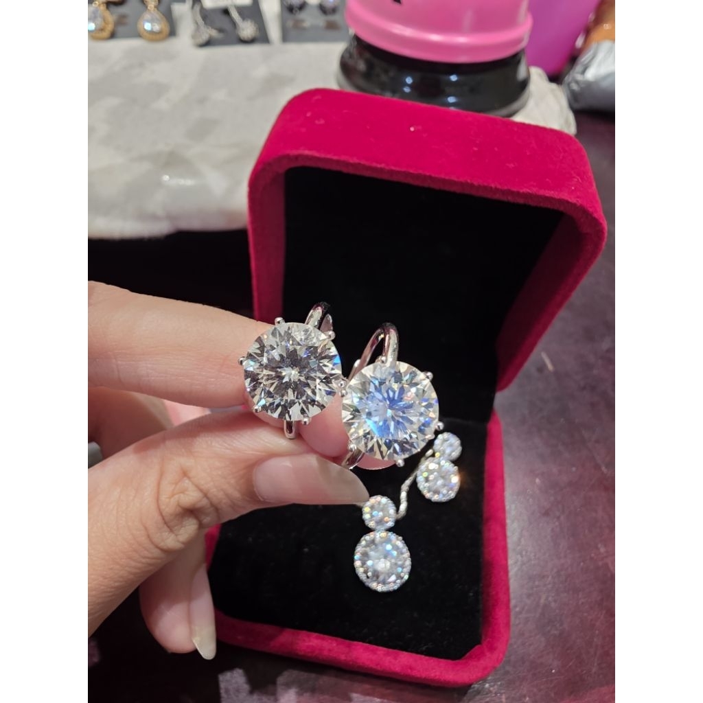 Cincin berlian Premium Perak S925 Asli