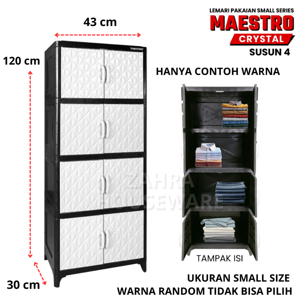 Lemari Plastik 4 Susun MAESTRO TABITHA SMALL SERIES Lemari Baju Minimalis KOKOH