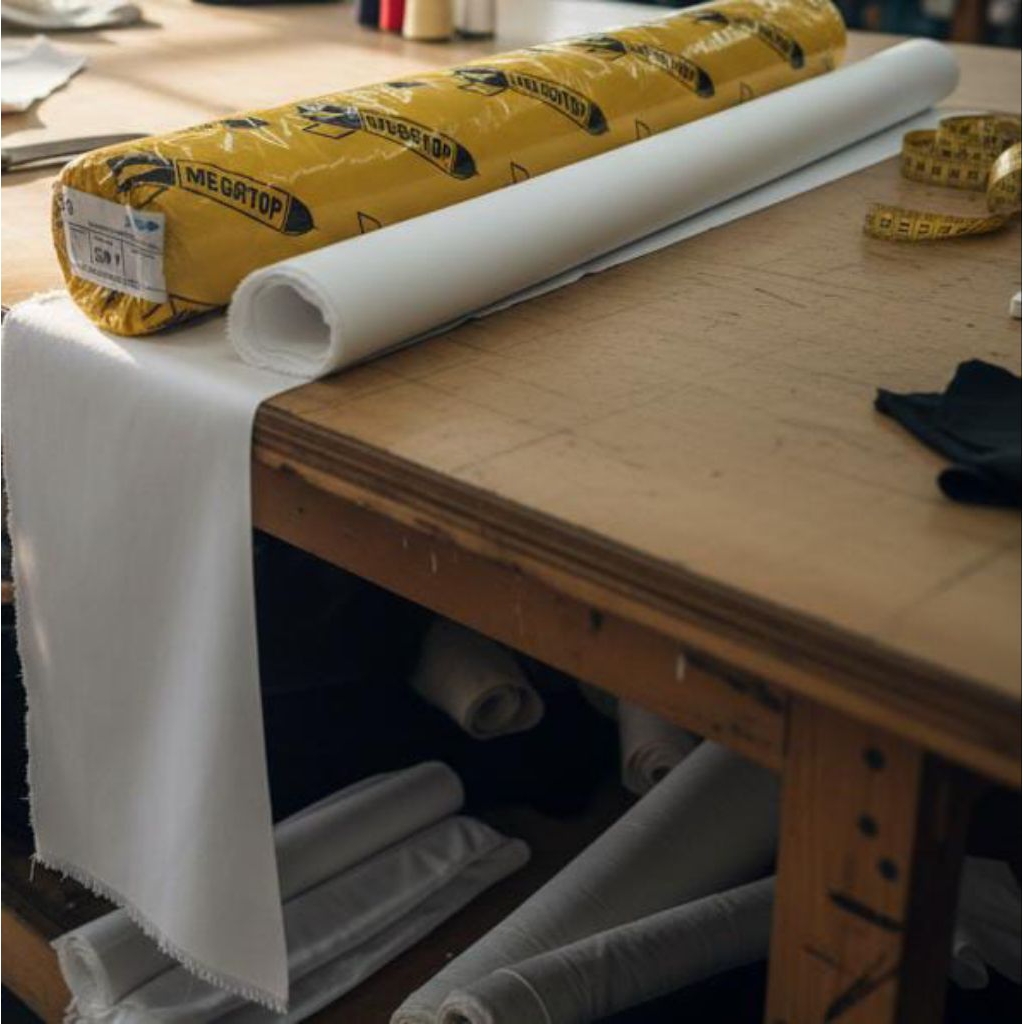 Kain Keras MegaTop  M20 M32 M33 1 Rol Lebar 90cm/Panjanga 30Yard Cocok Buat Kerah Ban Lem Kuat