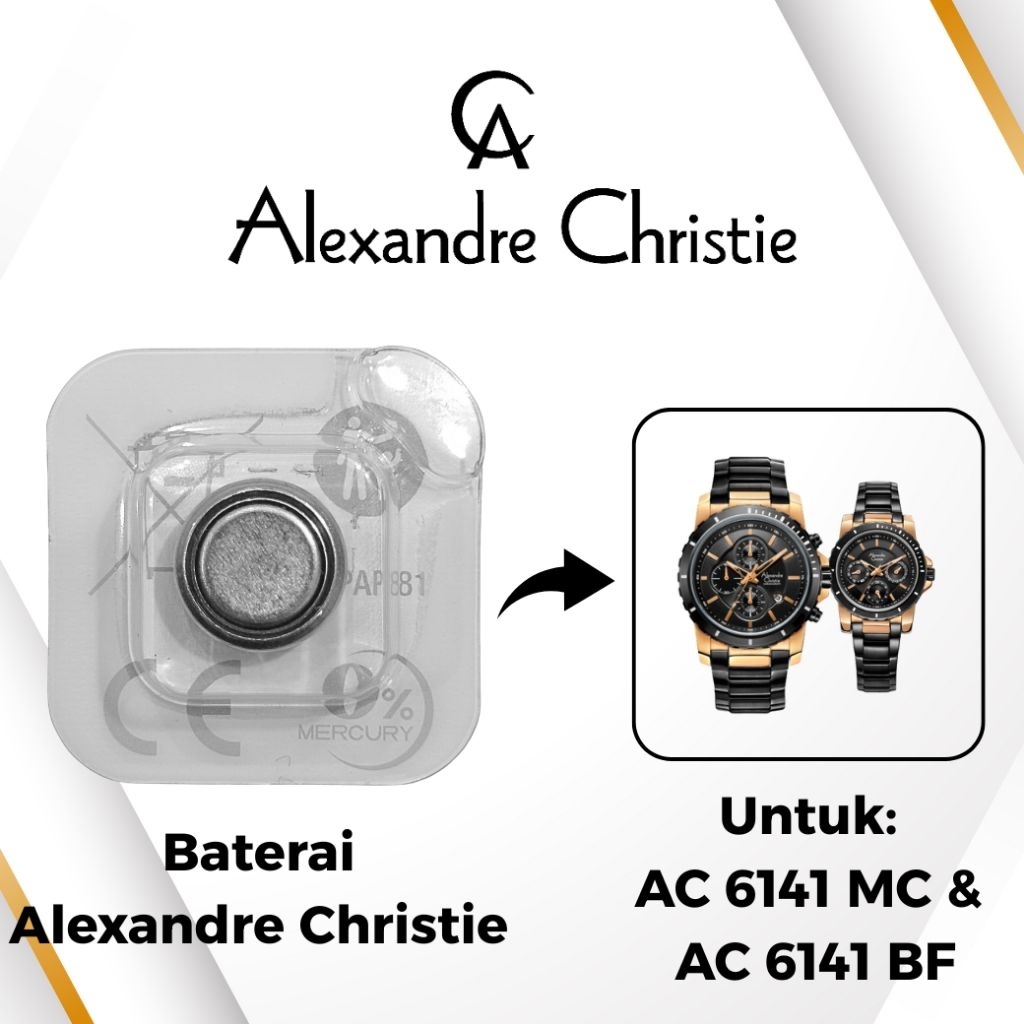 Baterai Jam Tangan Alexandre Christie AC 6141 MC & AC 6141 BF Original