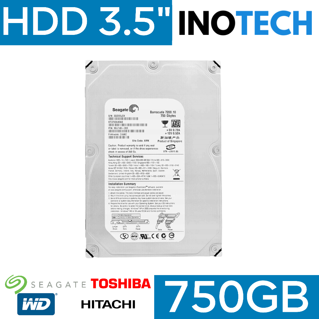 HDD Internal PC 3.5 Inch 750GB SATA – Harddisk Desktop – Garansi 1 Bulan