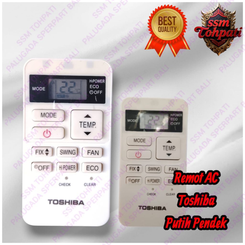 REMOT AC TOSHIBA PUTIH PENDEK | REMOT AC TOSHIBA